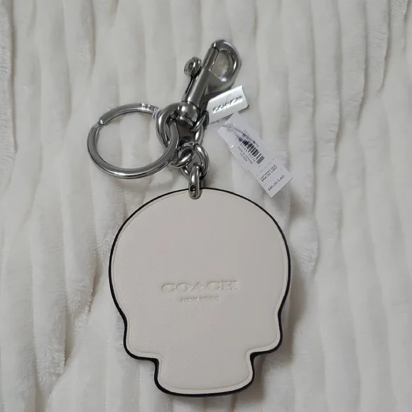 Coach Skull Keychain in Cream and Black - Picture 2 of 2